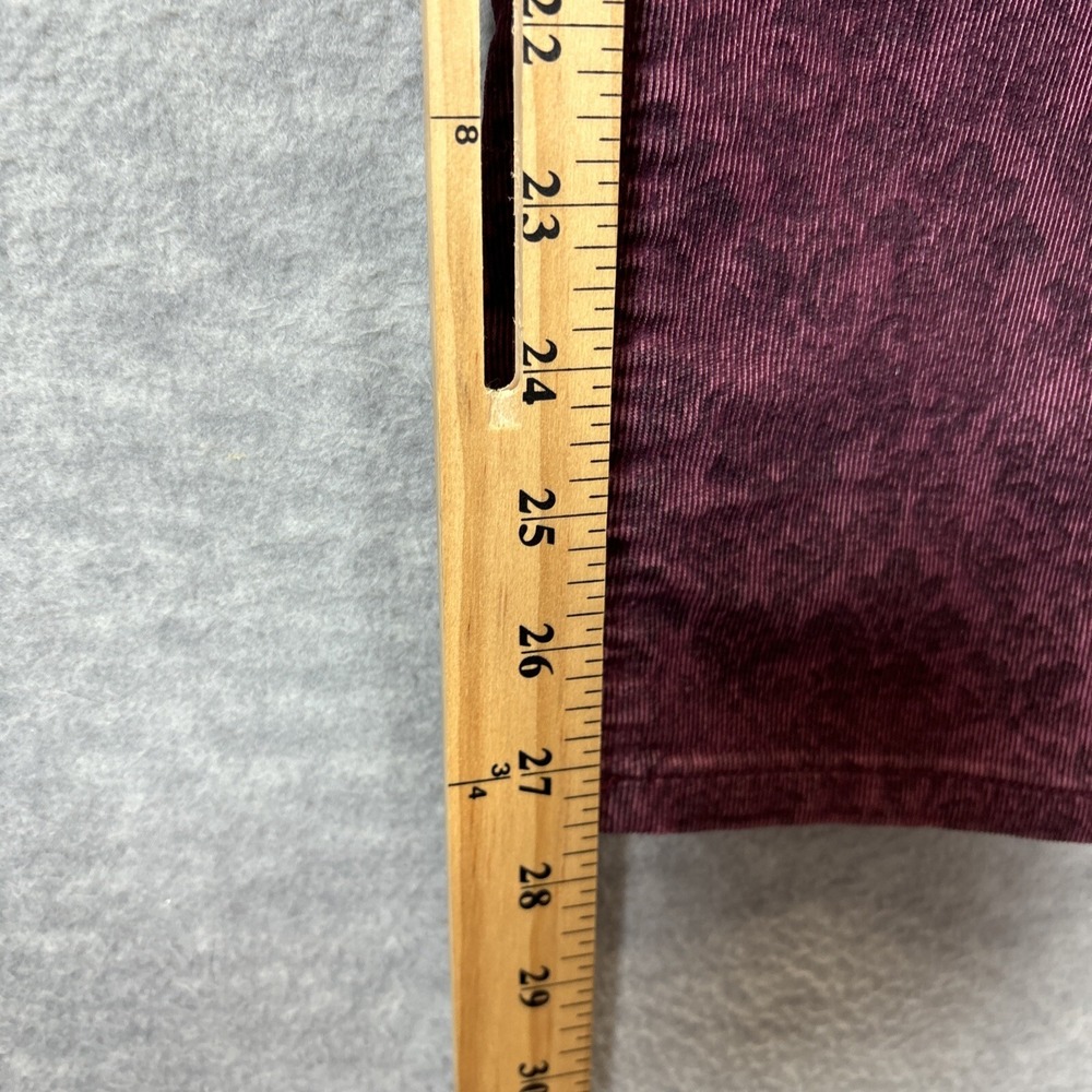 Loft Corduroy Pants Size 29/8P Tapered Leg Modern Skinny Burgundy Damask Print - Picture 4 of 11